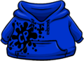 Blue Hoodie with CP splatter