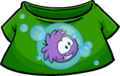Green T-Shirt with a Purple Puffle in a bubble