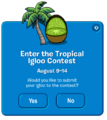 The message that comes up when you clicked the "Submit" button.