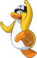 A yellow penguin wear the Tour Guide Hat.