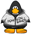 The Penguin Band Hoodie on a player card.