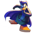 Shadow Guy wearing his new costume.