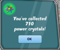 The screen when you collected crystals.